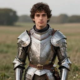 frankie muniz young with medieval armor, field background, intricate, elegant, highly detailed, artstation, sharp focus, illustration, rutkowski, mucha
