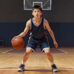 portrait of a boy at a basketball court playing basketball wearing a basketball uniform, intricate, elegant, highly detailed, centered, digital painting, artstation, concept art, smooth, sharp focus, illustration, by Peter Mohrbacher, WLOP