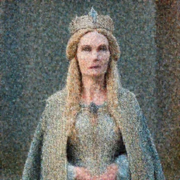 photo of a real-life beautiful nordic queen with ornate cloak and crown