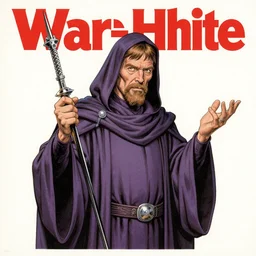 Walter White as badass space wizard in retro science fiction cover by Moebius, vintage 1960 print