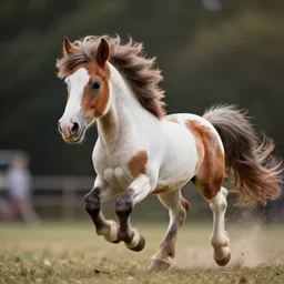 wide angle full body action shot of a hybrid my little pony ( appaloosa horse ), professional, high quality, 4 k, dof, bokeh, action, dramatic lighting, photorealistic