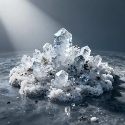 an island made of salt crystals