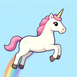 unicorn riding on a rainbow