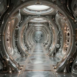 sci-fi Prometheus biological corridor, biologic HR Giger style, Alien, Wide angle, featured in artstation, octane render, cinematic, elegant, intricate, 8k