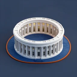 isometric 3 d rendering of the oval office, octane render, trending on artstation, cgsociety