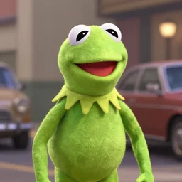 kermit the frog in gta san andreas, cinematic shot, 4 k