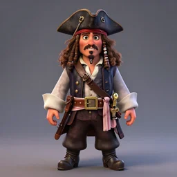 portrait of the pirate blackbeard, full body. pixar disney 4 k 3 d render funny animation movie oscar winning trending on artstation and behance. ratatouille style.