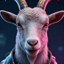 synthwave goat face, detailed face, sharp focus, synthwave art, aesthetic, octane render