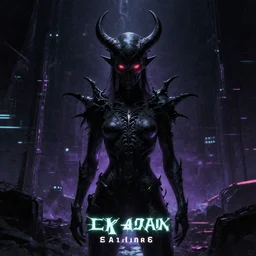 evil dark synthwave album cover