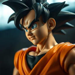 macro photo of goku toy, dynamic lighting, cinematic, establishing shot, extremely high detail, foto realistic, cinematic lighting, 8 k
