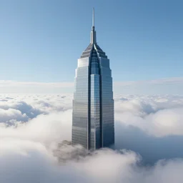azure skyscraper resting on clouds, highly detailed, trending on artstation, symbolism, surrealism, art