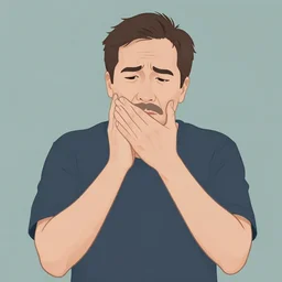 a metaphoric representation of a middle aged man who puts on a brave face for his friends but is actually dying inside, trending on deviantart