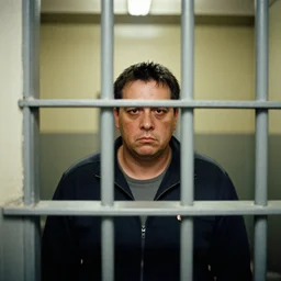 behind bars in jail cell
