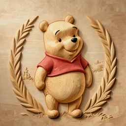 winnie - the - pooh ( pooh bear ) wood engraving, acrylic paint