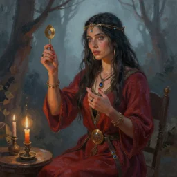 a beautiful artwork of a gipsy fortune teller by Cory Loftis featured on artstation