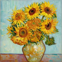 grand theft auto ( gta ) vincent van gogh style sunflower oil painting, popular on artstation