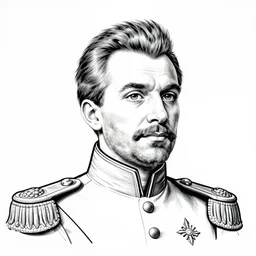 portrait of a spanish general from 1 8 2 0, line art, wlop, herge, cliff wright, white background