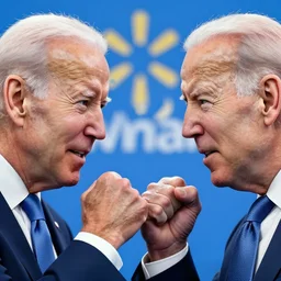 joe biden walmart fist fight, detailed faces