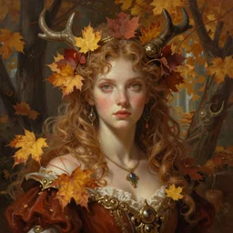 autumnal baroque satyr, d & d, fantasy, portrait, highly detailed, digital painting, trending on artstation, concept art, sharp focus, illustration, art by artgerm and greg rutkowski and magali villeneuve