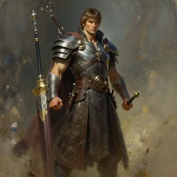 warrior, male, character design, painting by jean giraud, greg rutkowski