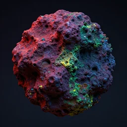 mold corrosion abstract 3 d sculpture red purple green dark blue yellow cinematic lighting, highly detailed 8 k