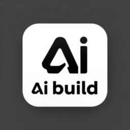 logo for company named ai build, black on white, futuristic, sharp, clean, corporate