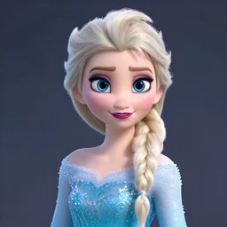 closeup of a photorealistic  3d model elsa frozen