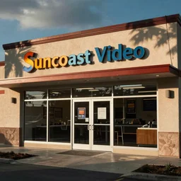 the exterior of a Suncoast Video store
