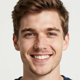 the face of a caucasian male, 2022, smiling