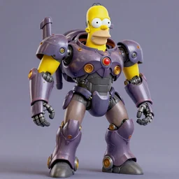 “homer simpson as a gigantic humanoid battle mecha, Jaeger, 3d render, digital art”