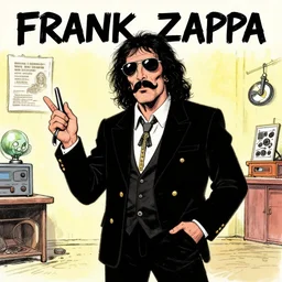 frank zappa in the style of r. crumb