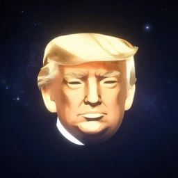 trump, face icon, stylized, minimalist, portrait, by loftis cory, behance, hd, by jesper ejsing, by rhads, makoto shinkai and lois van baarle, by ilya kuvshinov, global illumination, rimlight, bokeh, octane render, dark sky in background, galaxy