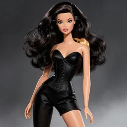 beautiful megan fox as barbie, with long windblown dark hair, retro fashion model, seductive, 1 9 4 0, glamour fashion pose, in the style of artgerm, illustration, epic, noir, intricate, hyper detailed, artstation, concept art, smooth, sharp focus, ray tracing, vibrant, photorealistic, arney freytag, simon bisley