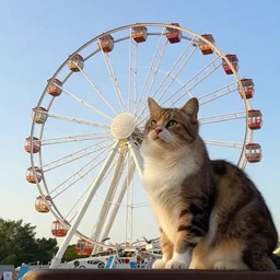 cat!! in a ferris wheel, photo