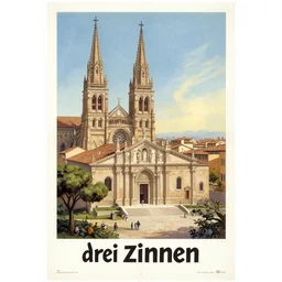 a vintage poster of drei zinnen, italy 1 9 2 0