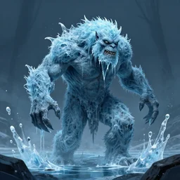 swamp monster of ice, fantasy digital art by John Howe,