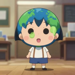 chibi, anime portrait of earth - chan!!!, arts station, ( ( ( blurred ) ) ), high quality, cinematic