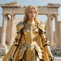 portrait knights of zodiac girl, golden and copper shining armor, in ruined agora of athens sunrise, ssci - fi and fantasy, intricate and very very beautiful and elegant, highly detailed, digital painting, artstation, concept art, smooth and sharp focus, illustration, art by ilya kuvshinov and wlop and z - - ed and tian zi