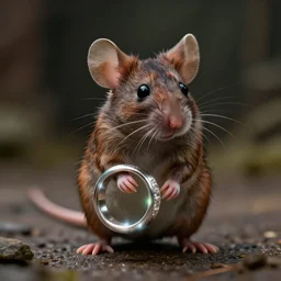 a mouse wearing a magic ring that has turned it evil, movie still digital photography - n 4