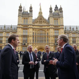 british parliament, members are discussing aggressively