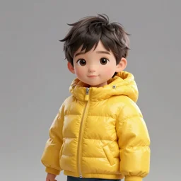 a tiny punk kid wearing a puffy yellow jacket, smooth, intricate, elegant, digital painting, artstation, concept art, sharp focus, illustration, art by sam spratt, valorant character,