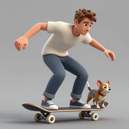 [Half man half rat half dog on a skateboard, trending on artstation and unrealengine]