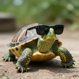 a turtle wearing sunglasses