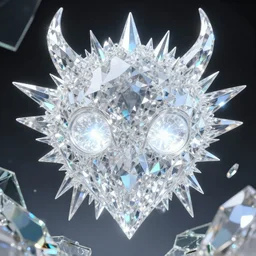 clear diamond warlock, glowing round eyes, glass organs,, prism spikes, made of crystal, broken mirrors, holographic light, intricate, ornate, souls, cinematic lighting, black hole battle scene, 8 k, vray render, dirty, defeat, photography style of tim hetherington