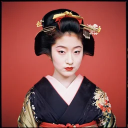 Portrait Photograph of a Japanese Geisha Lomography Redscale 120