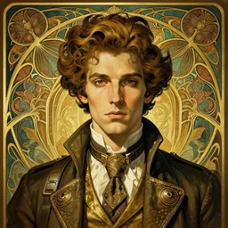 a streamline moderne, ( art nouveau ), ( ( dieselpunk ) ) portrait in the style of charlie bowater, and in the style of donato giancola, and in the style of charles dulac. symmetry, ultrasharp focus, dramatic lighting, semirealism, intricate symmetrical ultrafine background detail.