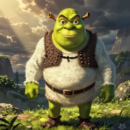 Shrek in jojo's bizarre adventure, art by Hirohiko Araki