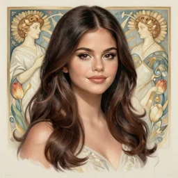 still of Selena Gomez on the TV show two and a half men, intricate, elegant, highly detailed, digital painting, artstation, concept art, smooth, sharp focus, illustration, art by artgerm and greg rutkowski and alphonse mucha