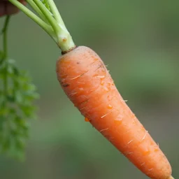Carnivorous potato feeding on a carrot, nature photography, close up