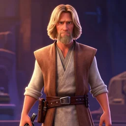 obi wan kenobi, screenshot in a typical pixar movie, disney infinity 3 star wars style, art gta 5 cover, official fanart behance hd artstation, volumetric lighting, subsurface scattering, photorealistic, octane render, josh black